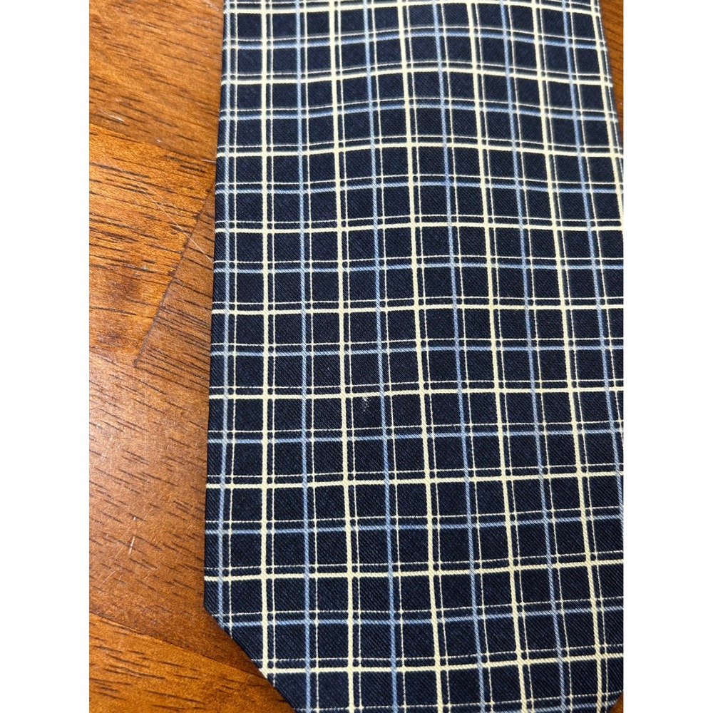 Lauren Ralph Lauren Tie Mens OS Blue Plaid Silk Blend Formal Business Necktie - Picture 5 of 10